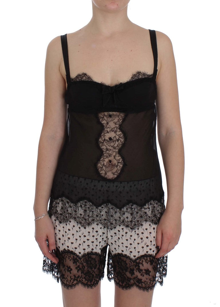 Elegant Silk Floral Lace Babydoll Chemise - ventzia