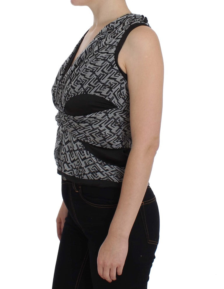 Elegant Silk Blouse with Logo Detailing - ventzia