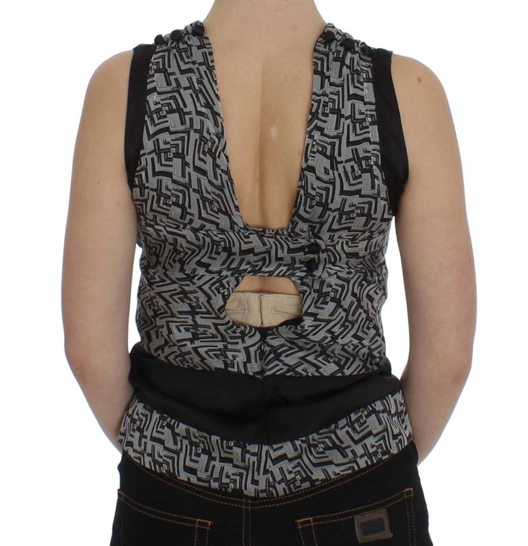 Elegant Silk Blouse with Logo Detailing - ventzia