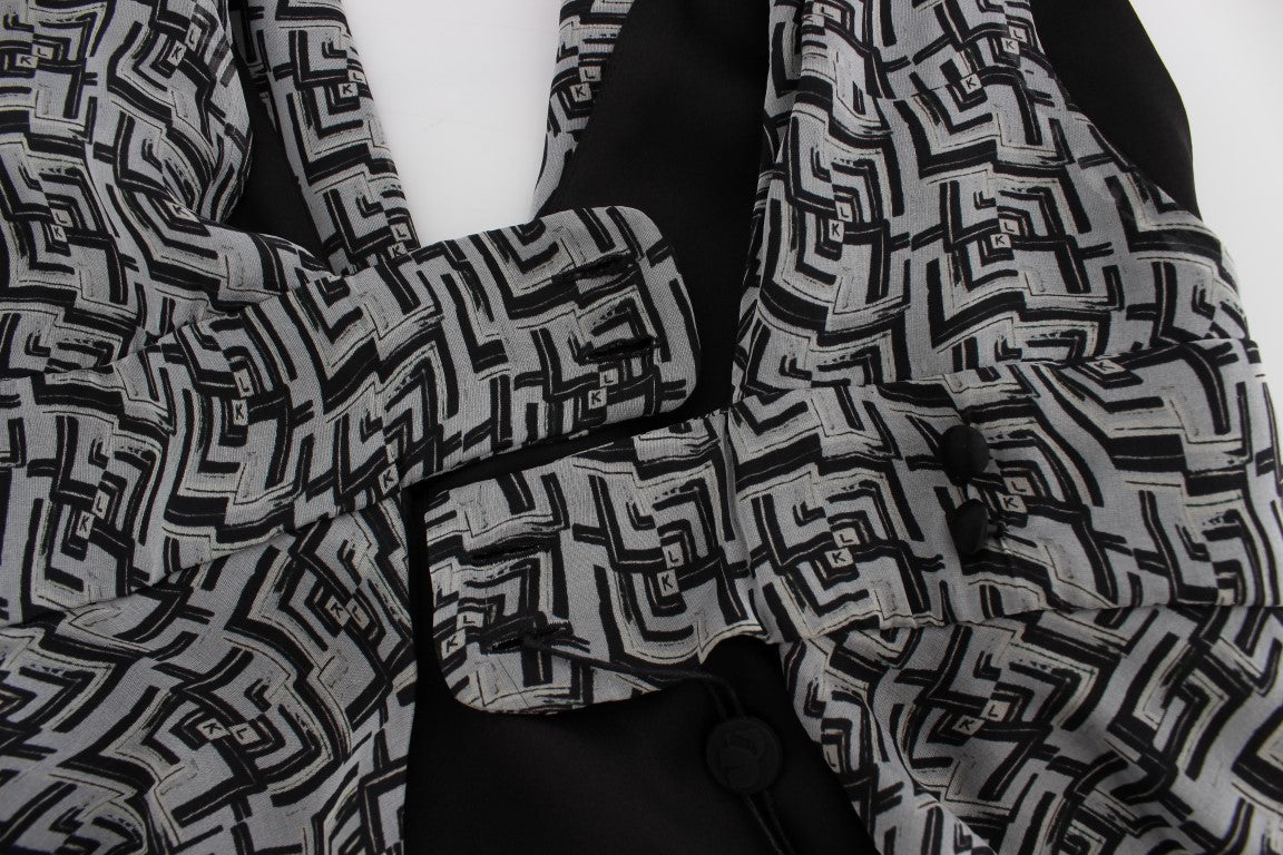 Elegant Silk Blouse with Logo Detailing - ventzia