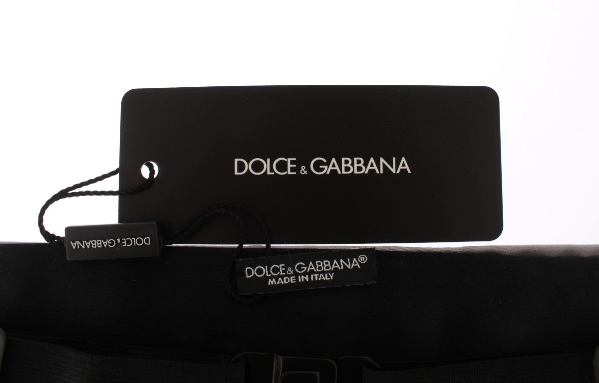Elegant Silver Silk Cummerbund - ventzia
