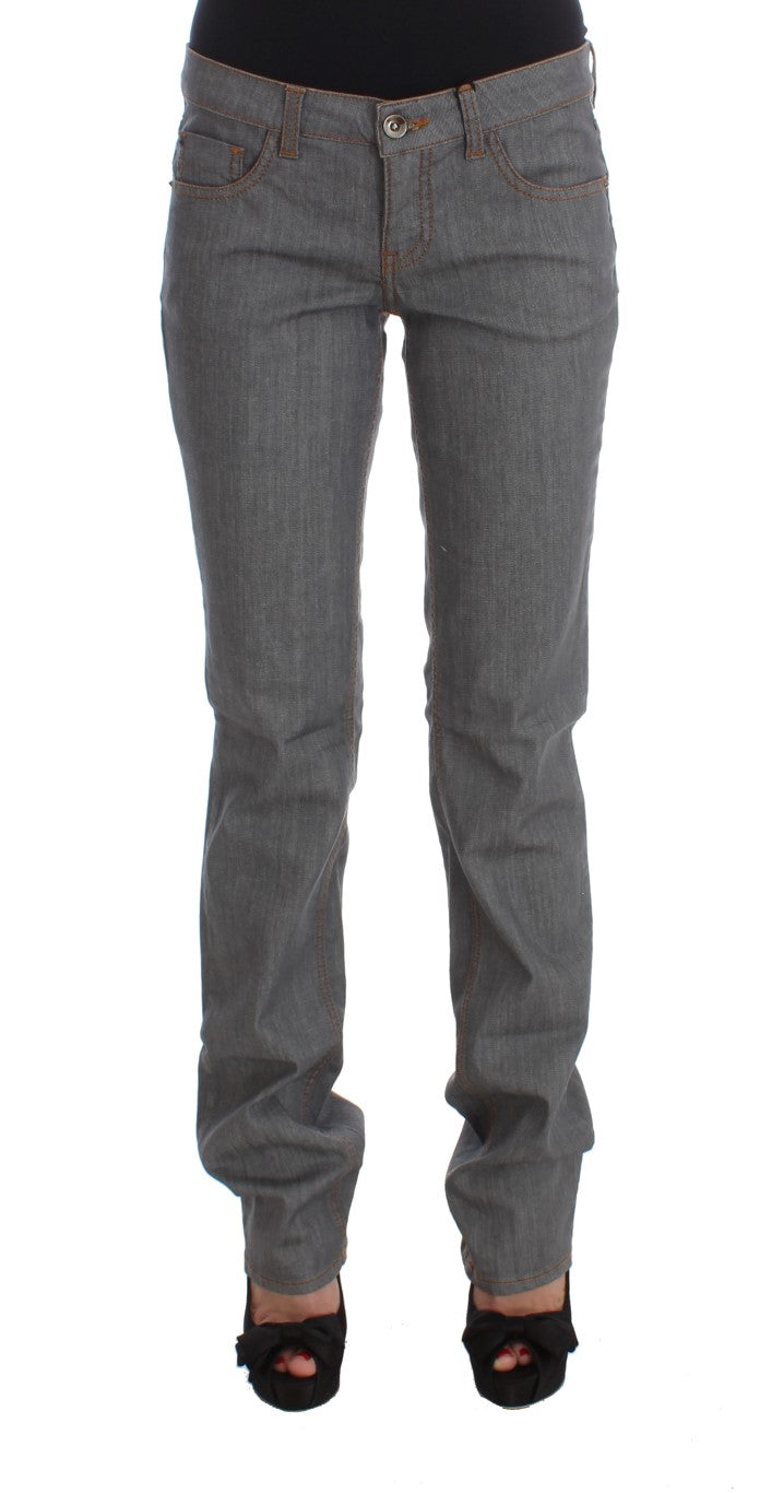 Elegant Gray Regular Fit Jeans - ventzia