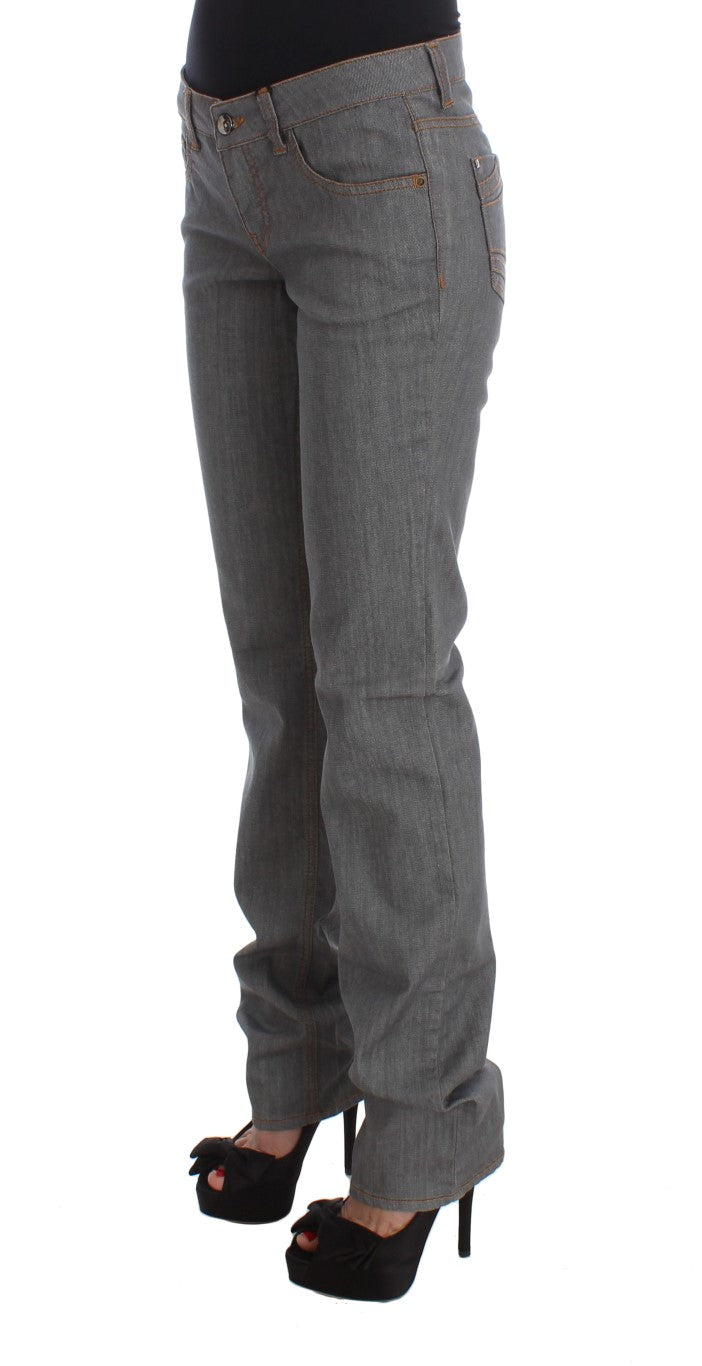Elegant Gray Regular Fit Jeans - ventzia