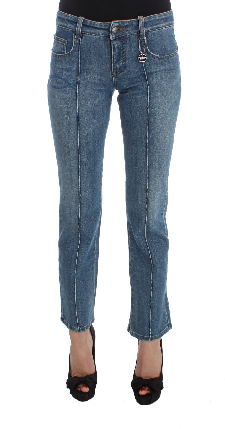 Chic Slim Fit Blue Jeans for the Modern Woman - ventzia
