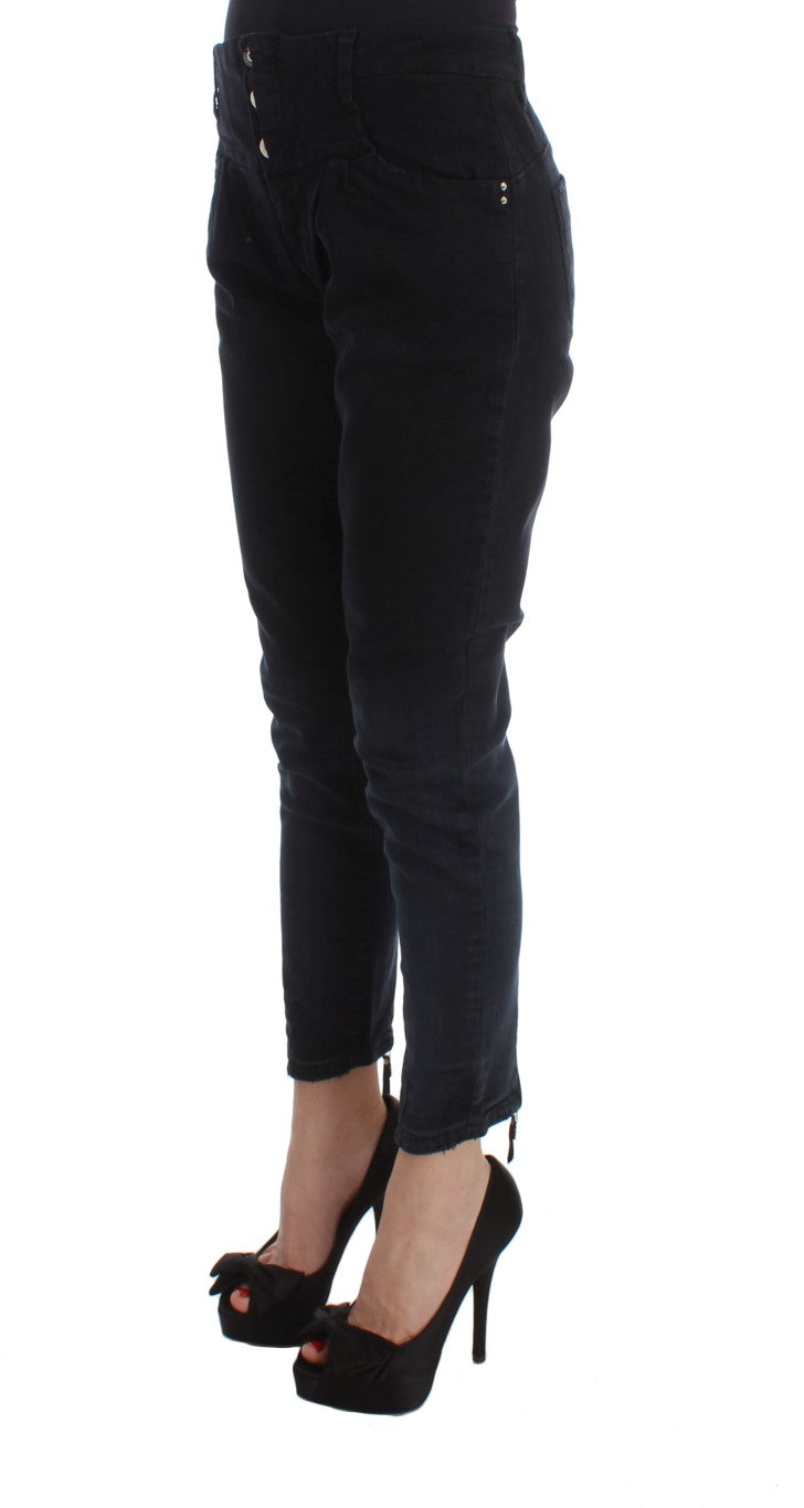 Sleek Slim Fit Black Denim Jeans - ventzia