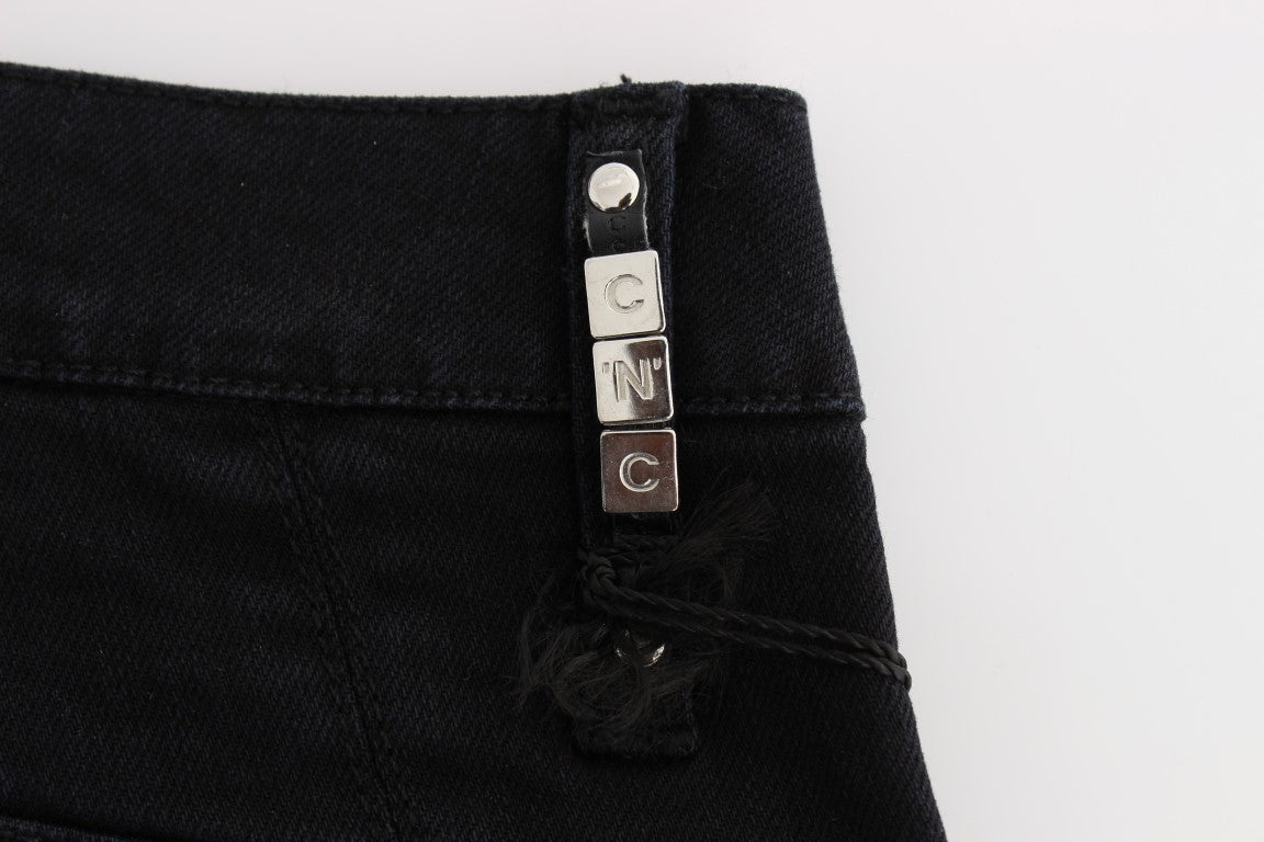 Sleek Slim Fit Black Denim Jeans - ventzia