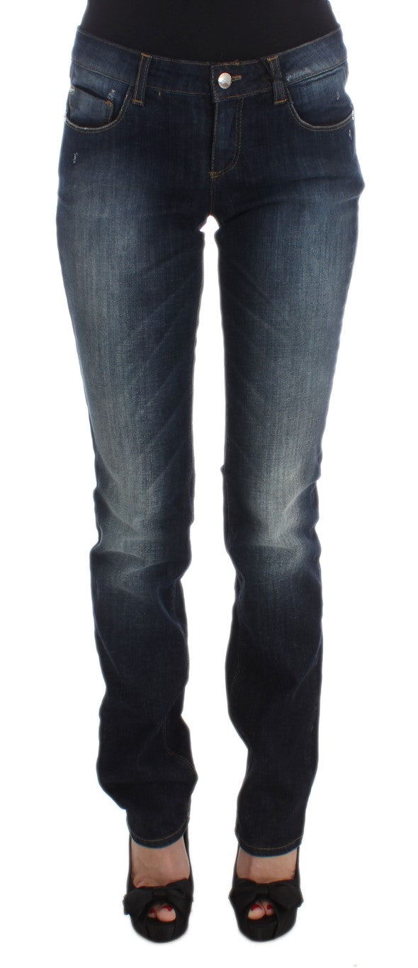 Sleek Slim Fit Blue Designer Jeans - ventzia