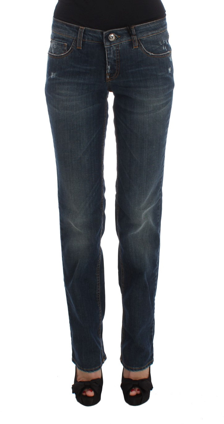Chic Blue Regular Fit Designer Jeans - ventzia