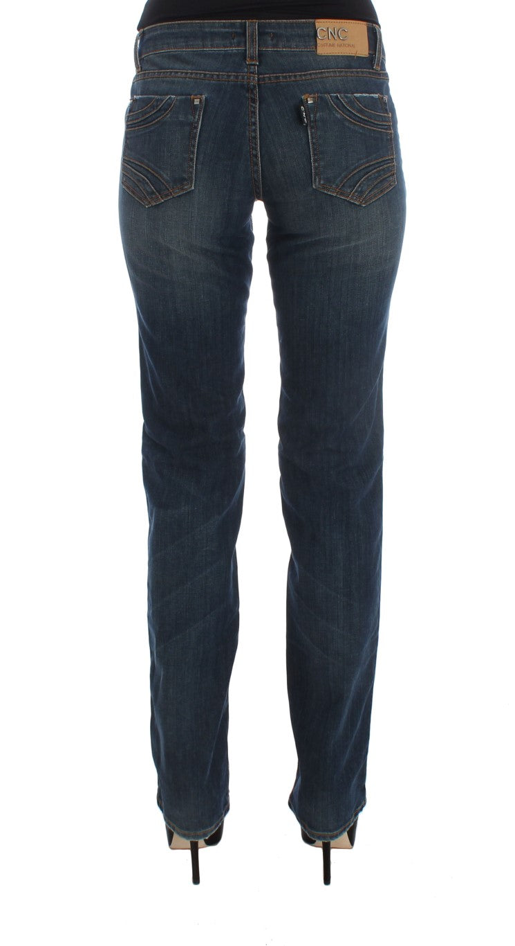Chic Blue Regular Fit Designer Jeans - ventzia
