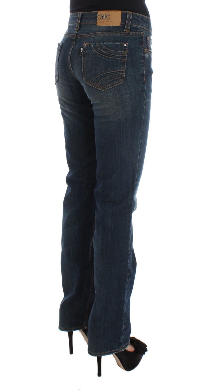 Chic Blue Regular Fit Designer Jeans - ventzia