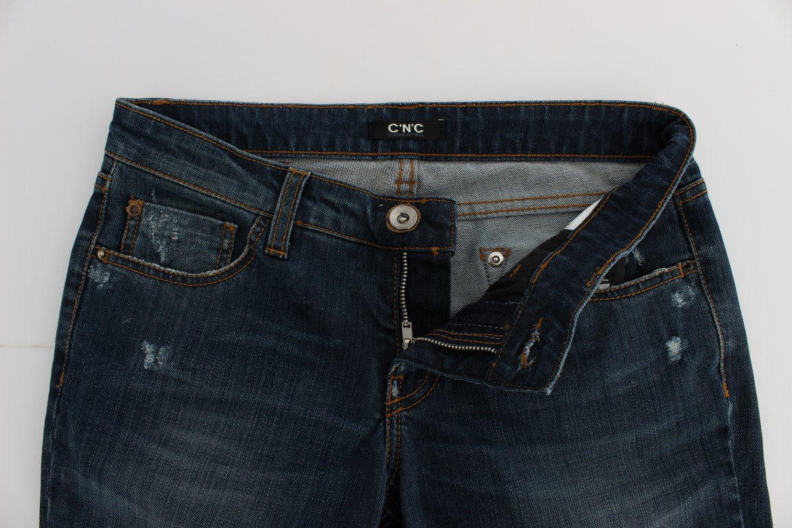 Chic Blue Regular Fit Designer Jeans - ventzia