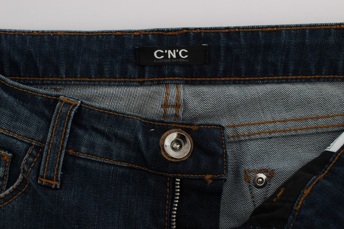 Chic Blue Regular Fit Designer Jeans - ventzia