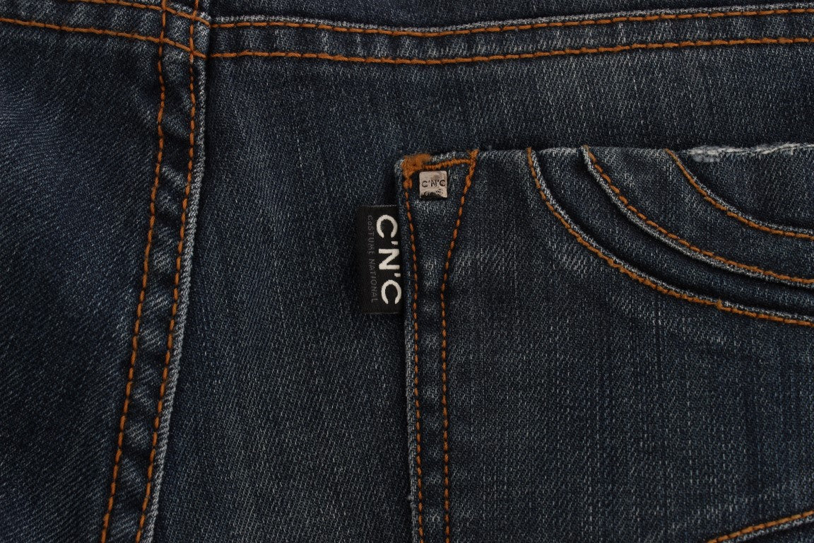 Chic Blue Regular Fit Designer Jeans - ventzia