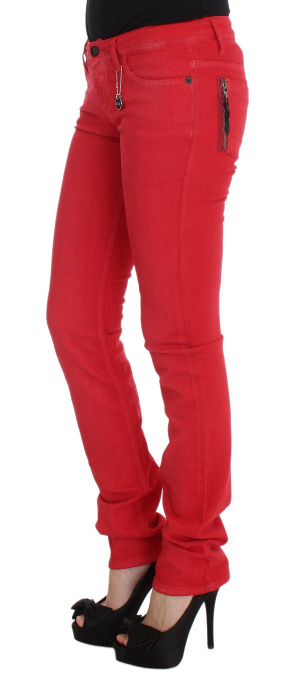 Chic Red Slim Fit Jeans - ventzia