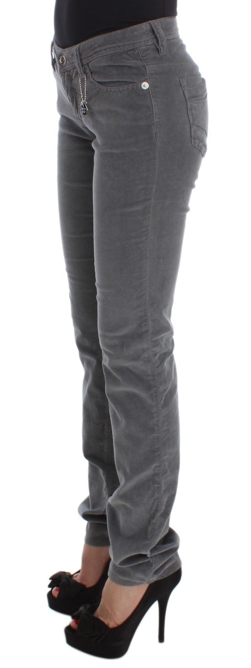 Sleek Super Slim Gray Jeans - ventzia