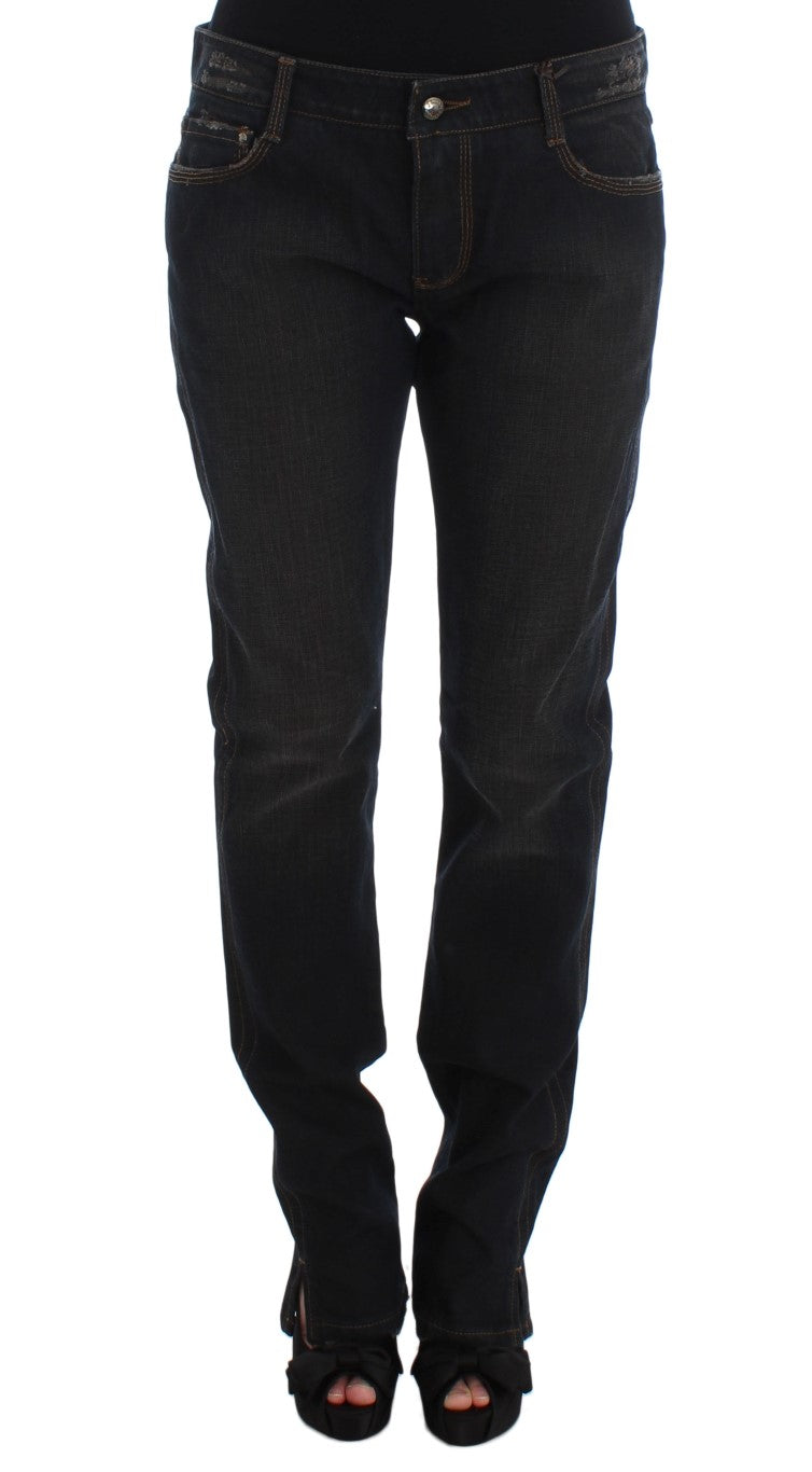 Chic Boyfriend Cotton Jeans - Blue - ventzia