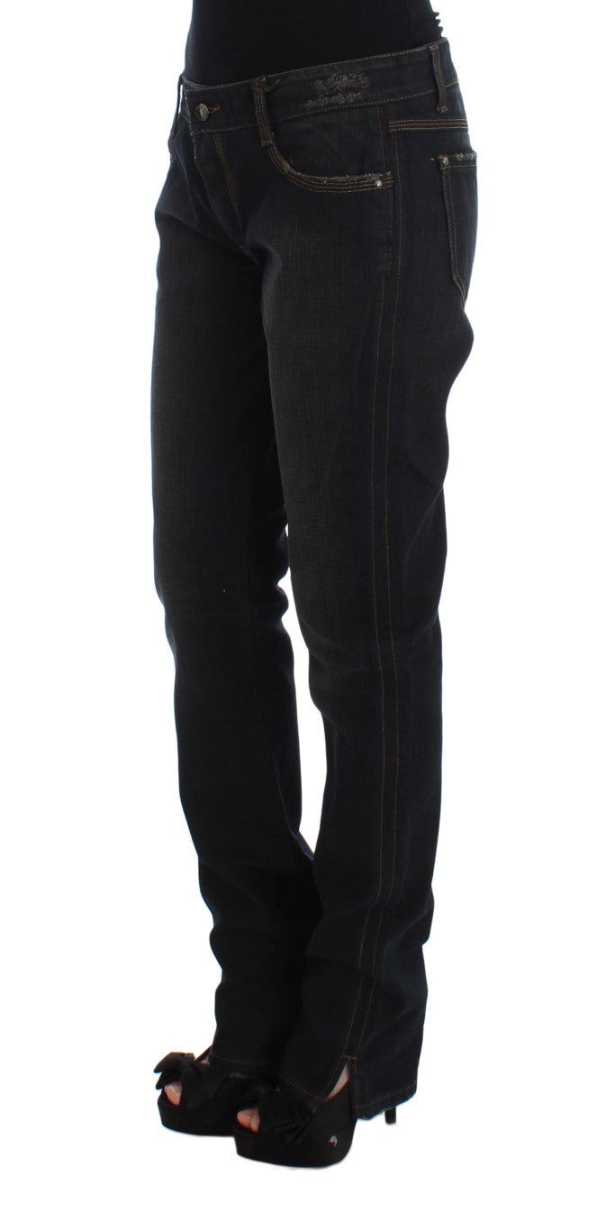 Chic Boyfriend Cotton Jeans - Blue - ventzia
