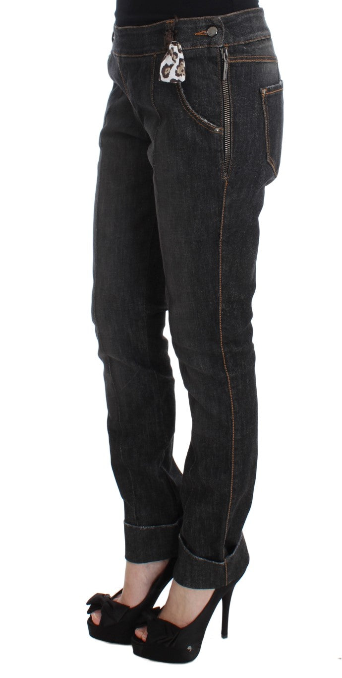 Chic Slim Fit Gray Wash Jeans - ventzia