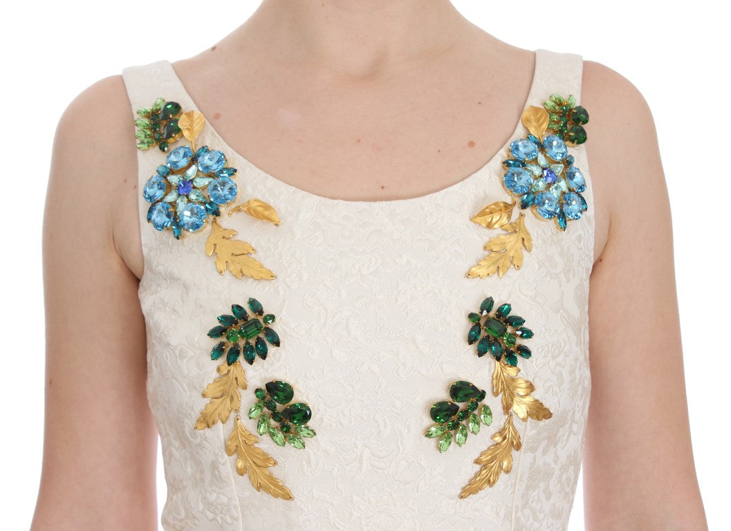 Elegant Floral Brocade Sheath Dress - ventzia