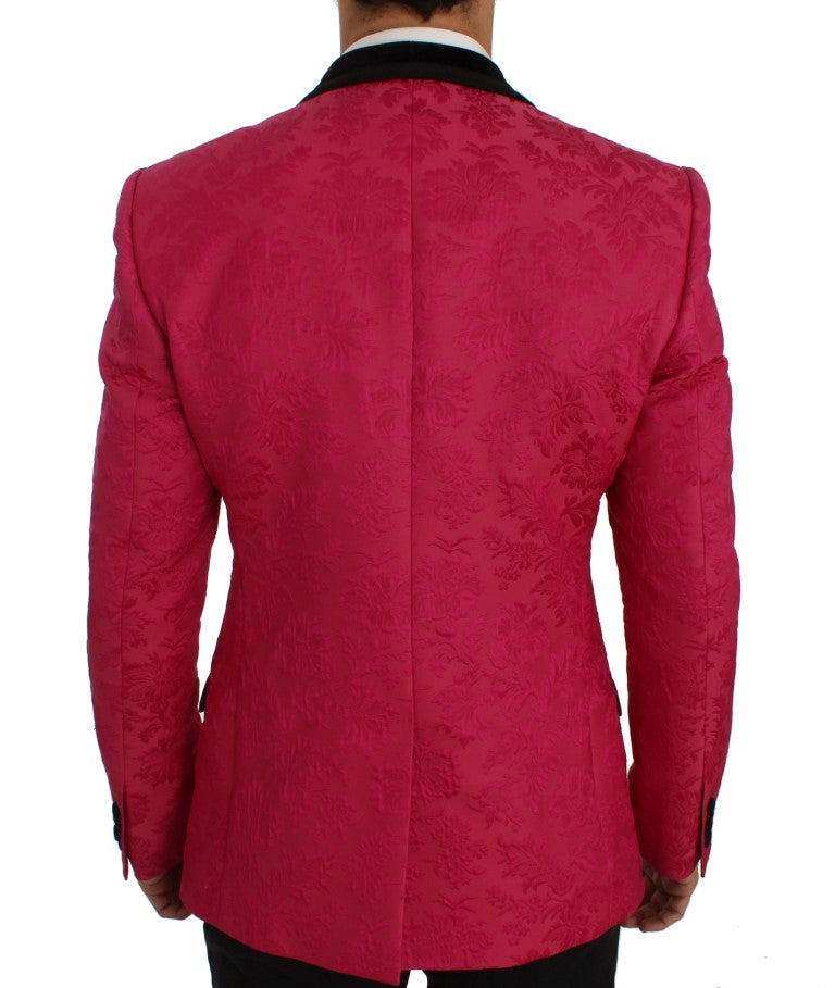 Floral Brocade Single-Breasted Blazer - ventzia