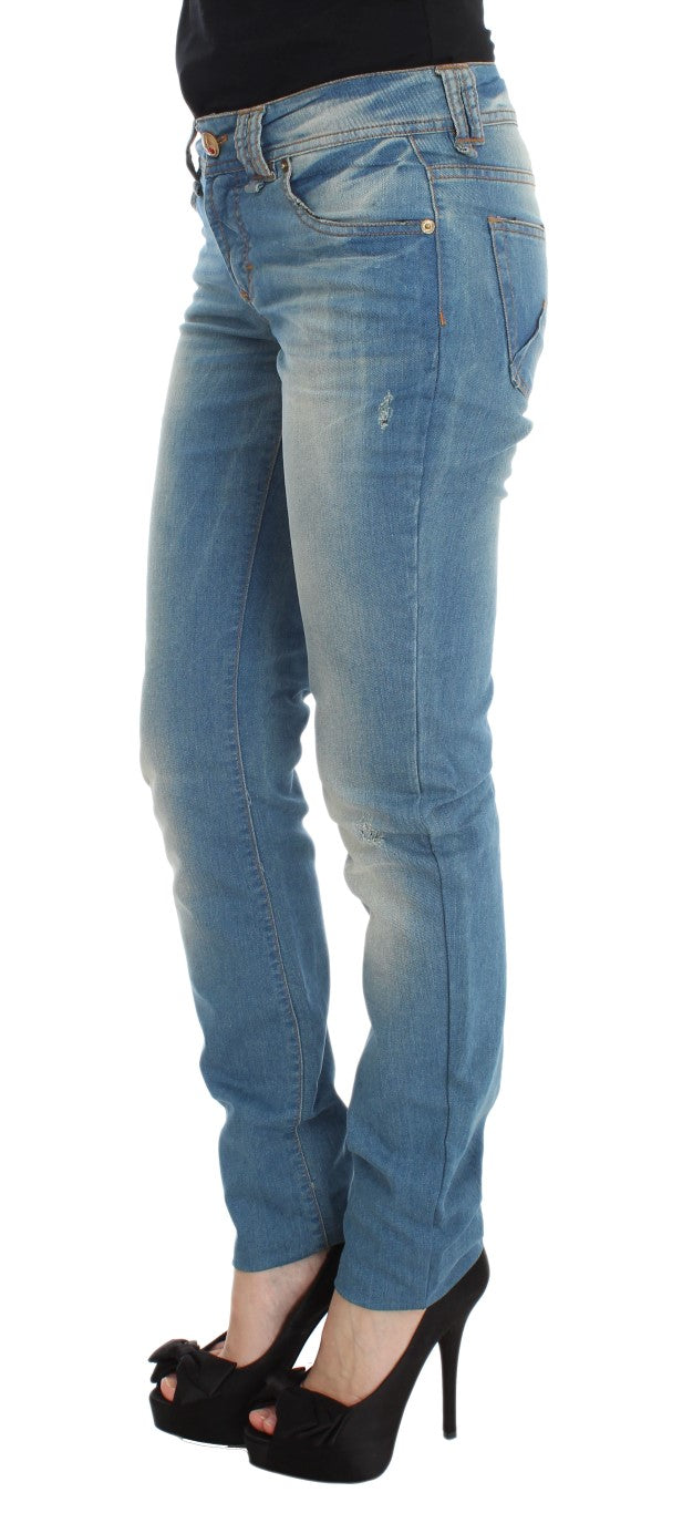 Sleek Blue Slim Fit Designer Jeans - ventzia