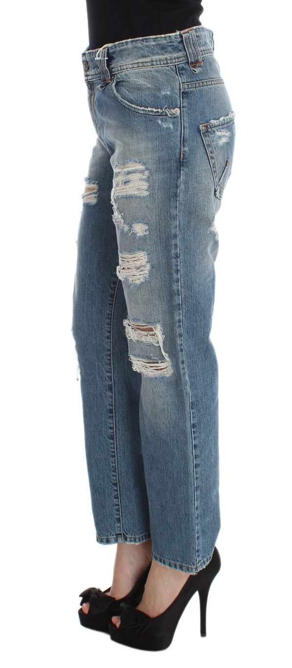 Chic Boyfriend Blue Wash Jeans - ventzia