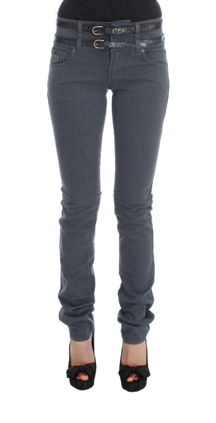 Sleek Slim Fit Italian Jeans in Chic Blue - ventzia