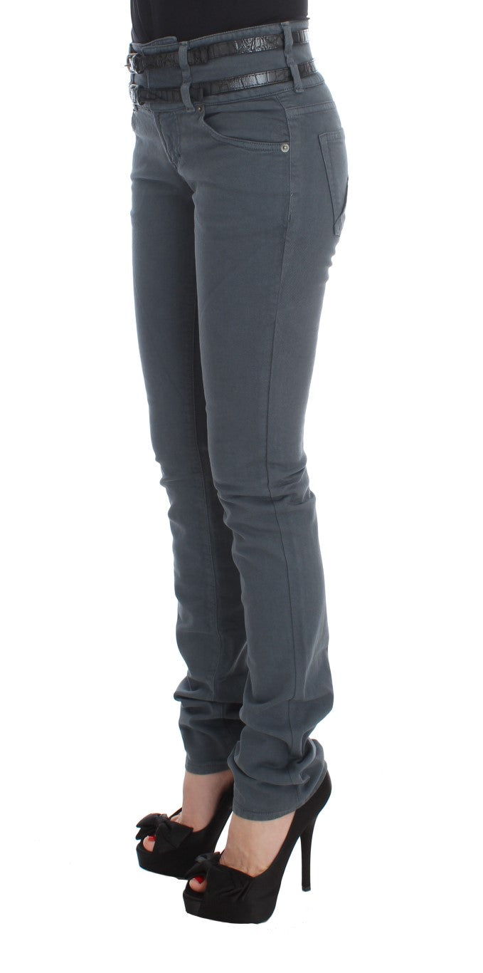Sleek Slim Fit Italian Jeans in Chic Blue - ventzia