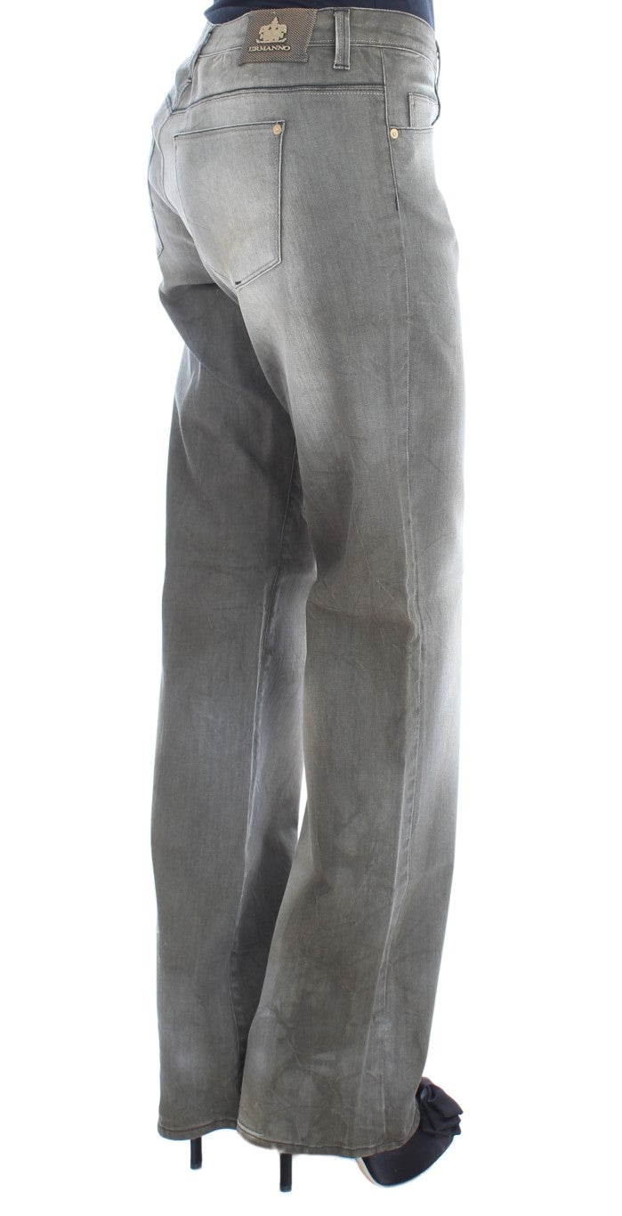 Chic Gray Wash Boyfriend Jeans - ventzia