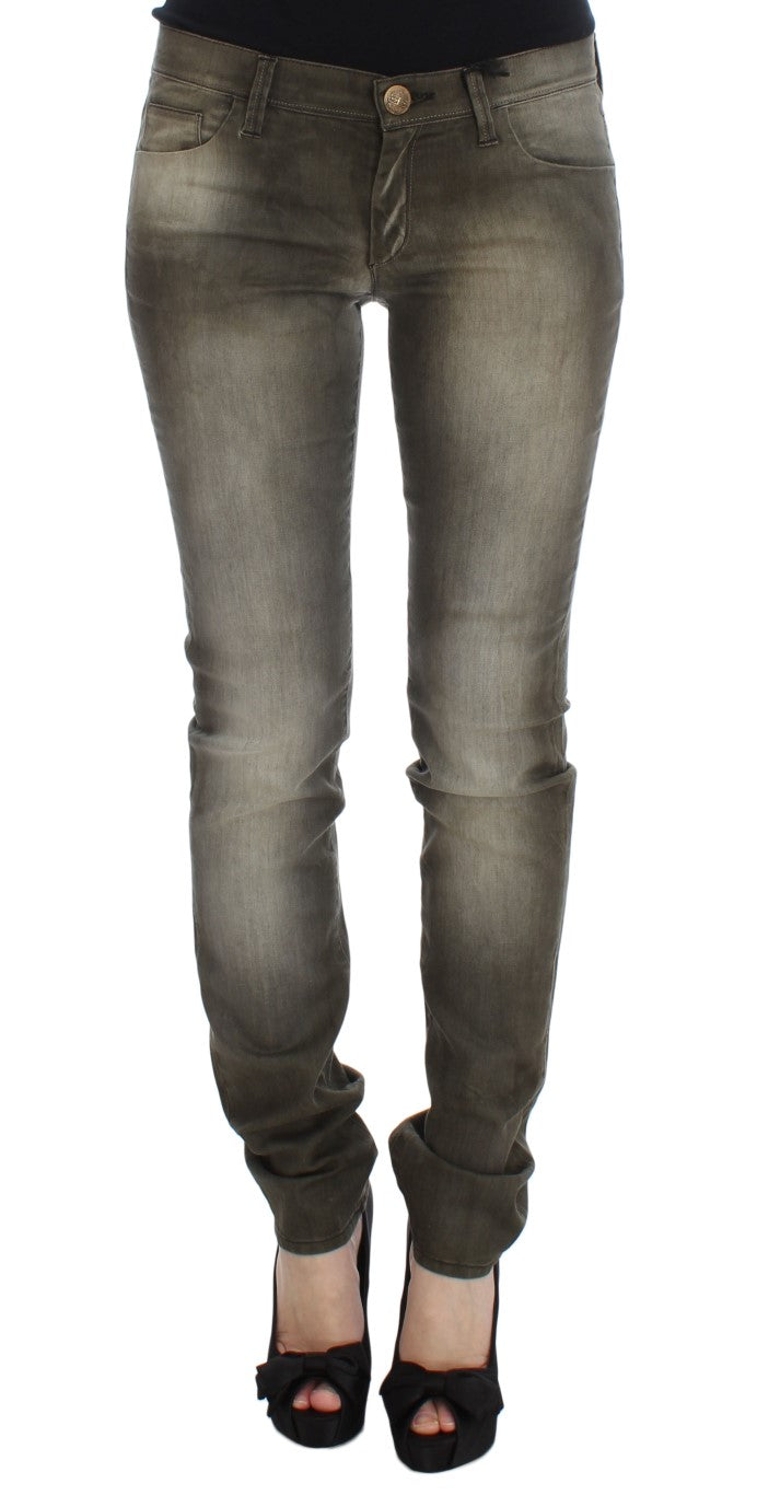 Chic Gray Slim Fit Italian Denim - ventzia
