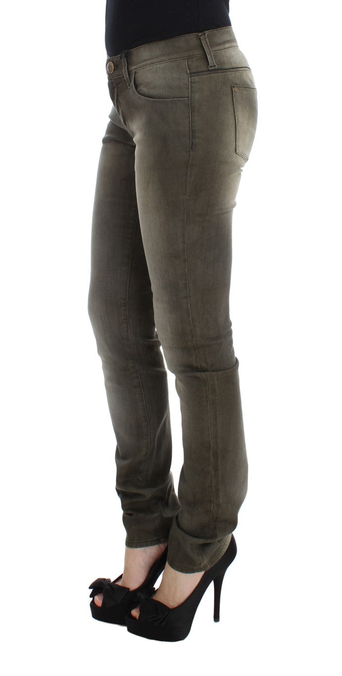 Chic Gray Slim Fit Italian Denim - ventzia