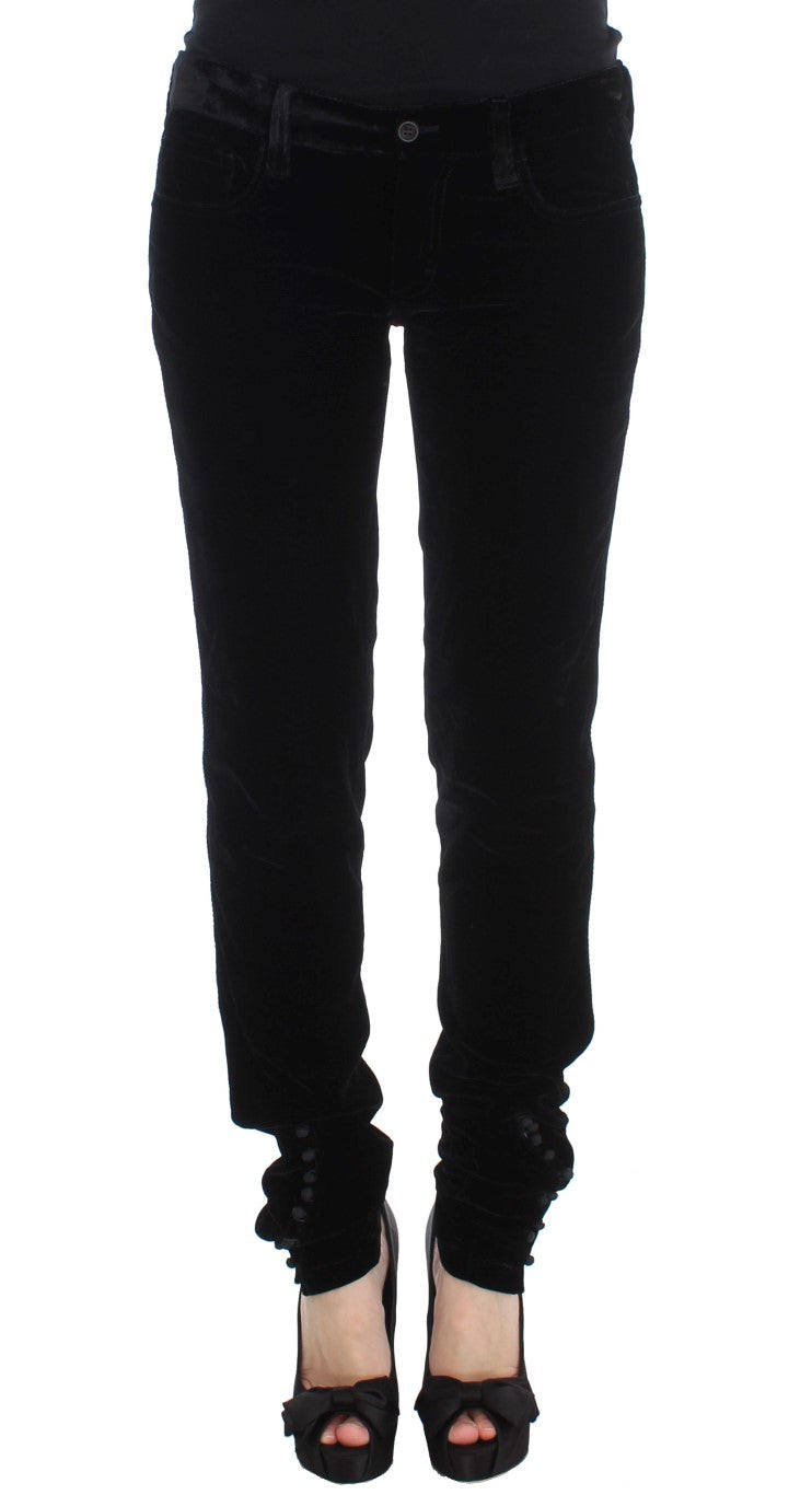 Elegant Black Slim Fit Trousers - ventzia