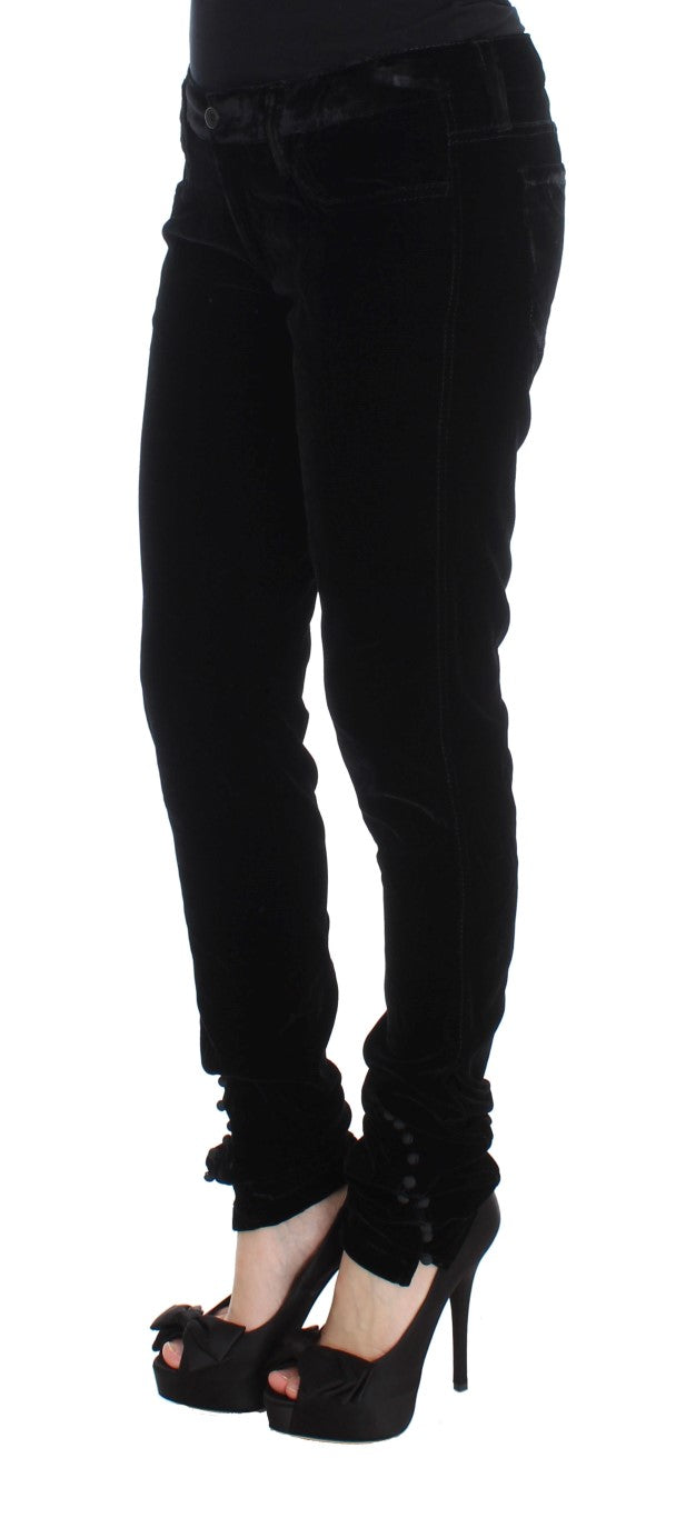 Elegant Black Slim Fit Trousers - ventzia