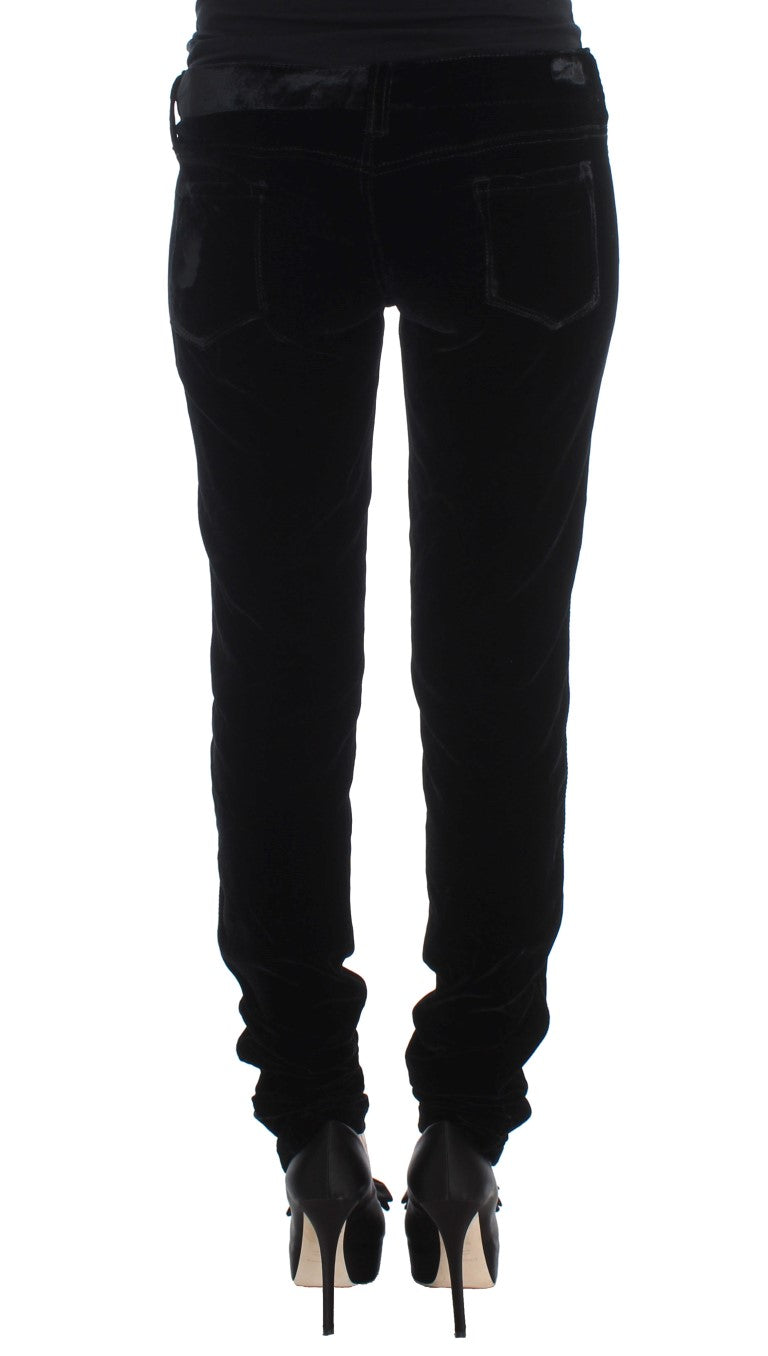 Elegant Black Slim Fit Trousers - ventzia