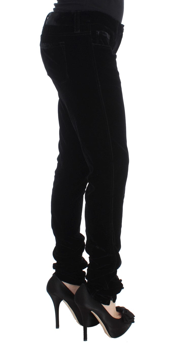Elegant Black Slim Fit Trousers - ventzia