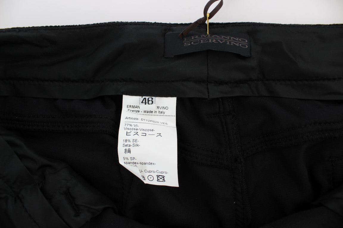 Elegant Black Slim Fit Trousers - ventzia