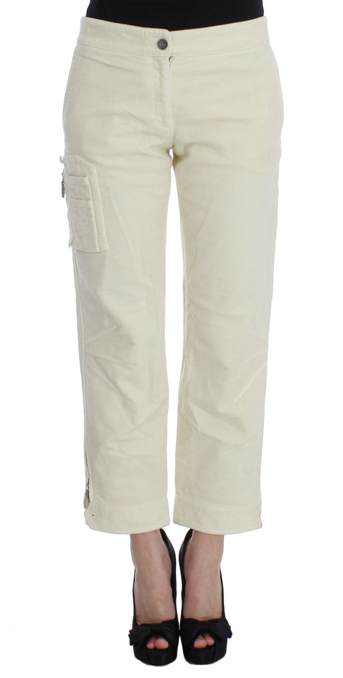 Beige Capri Cropped Chic Pants - ventzia