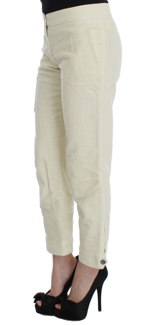Beige Capri Cropped Chic Pants - ventzia