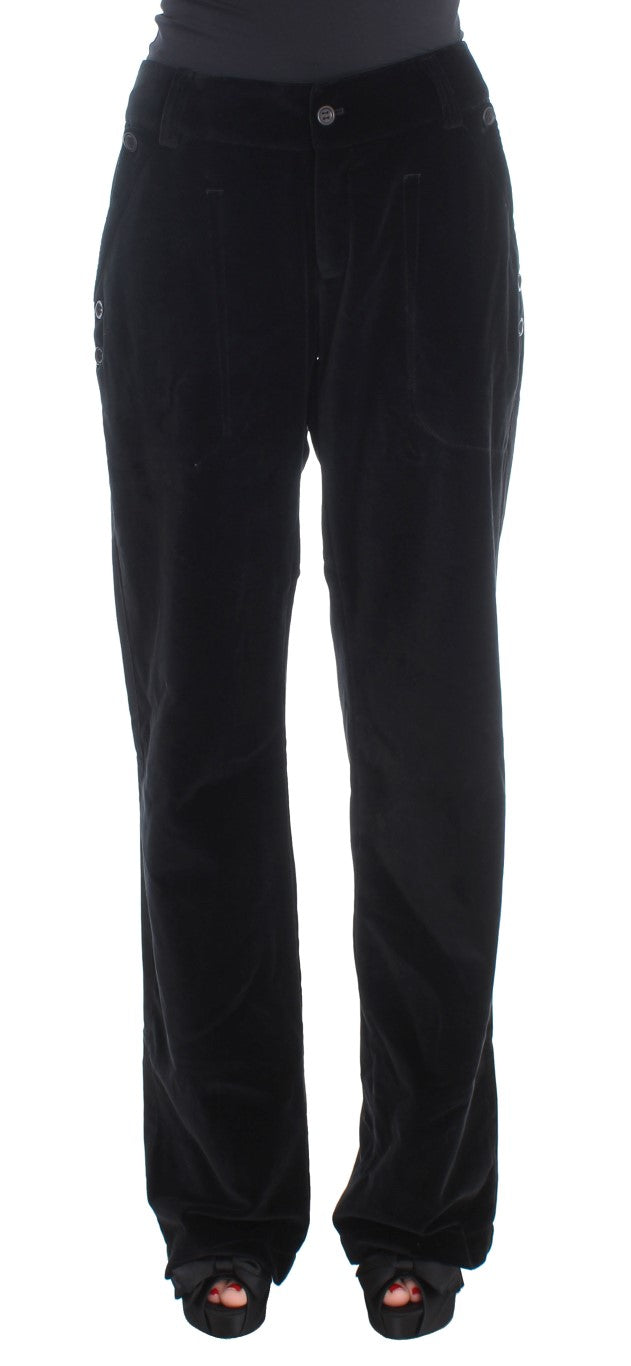 Chic Black Straight Fit Cotton Jeans - ventzia