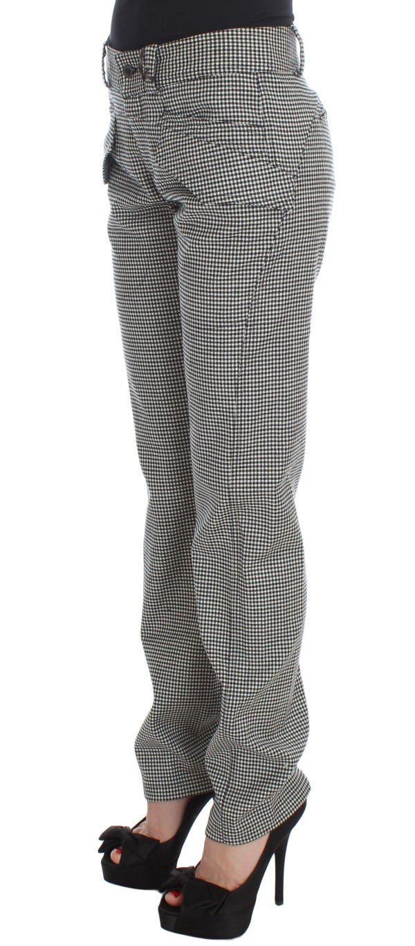 Chic Checkered Black & White Regular Fit Pants - ventzia