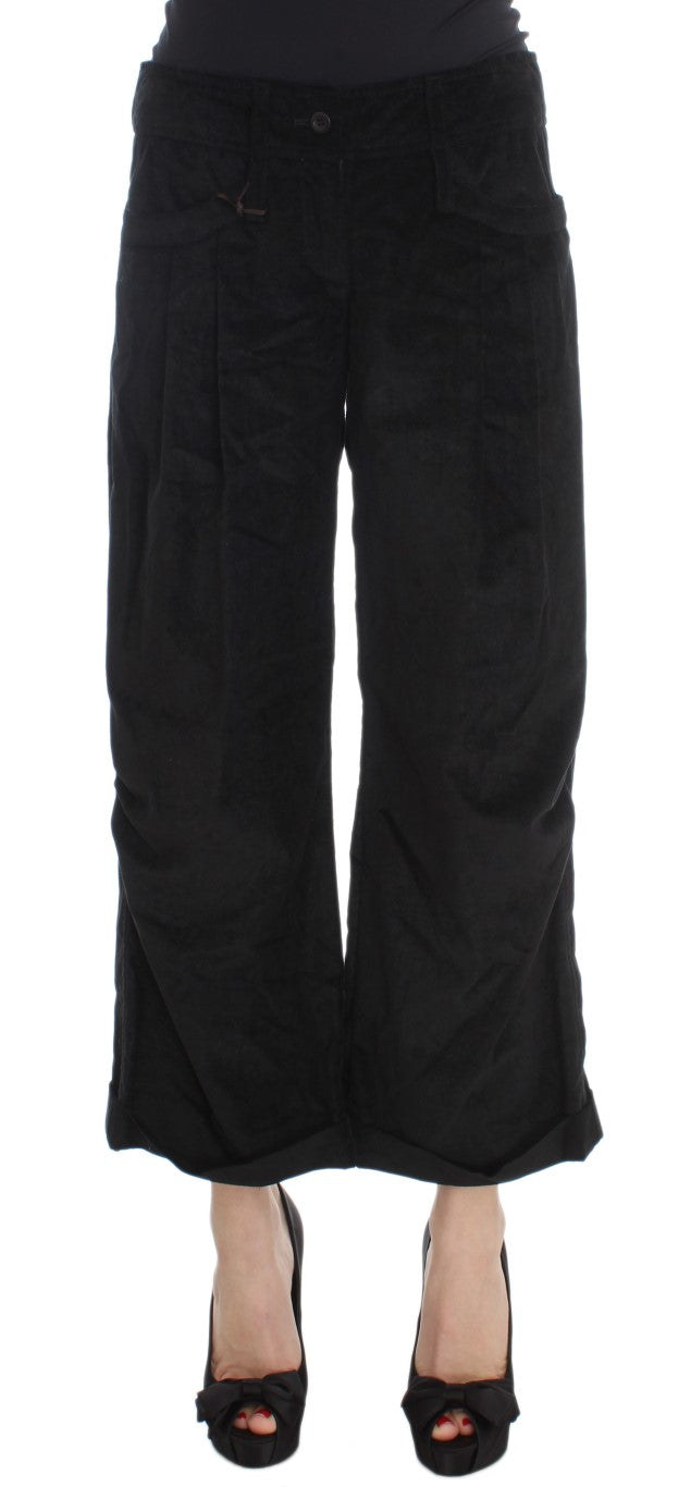 Chic Black Wide Leg Cotton Jeans - ventzia