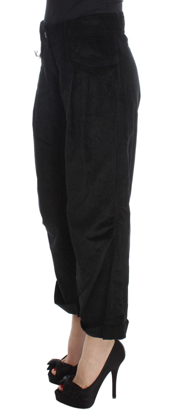 Chic Black Wide Leg Cotton Jeans - ventzia