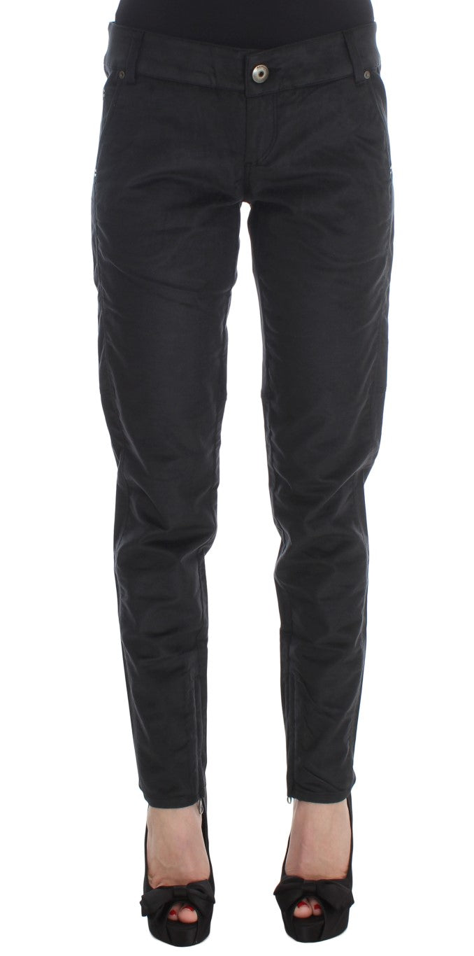 Chic Black Regular Fit Trousers - ventzia