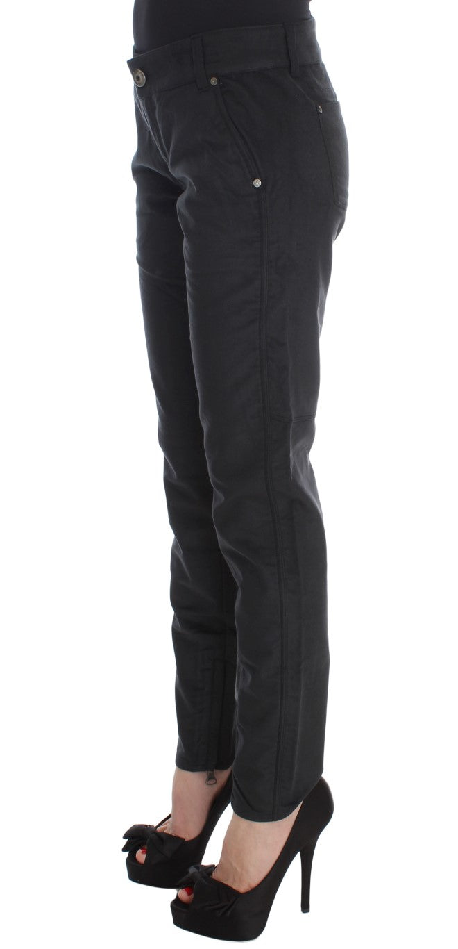 Chic Black Regular Fit Trousers - ventzia
