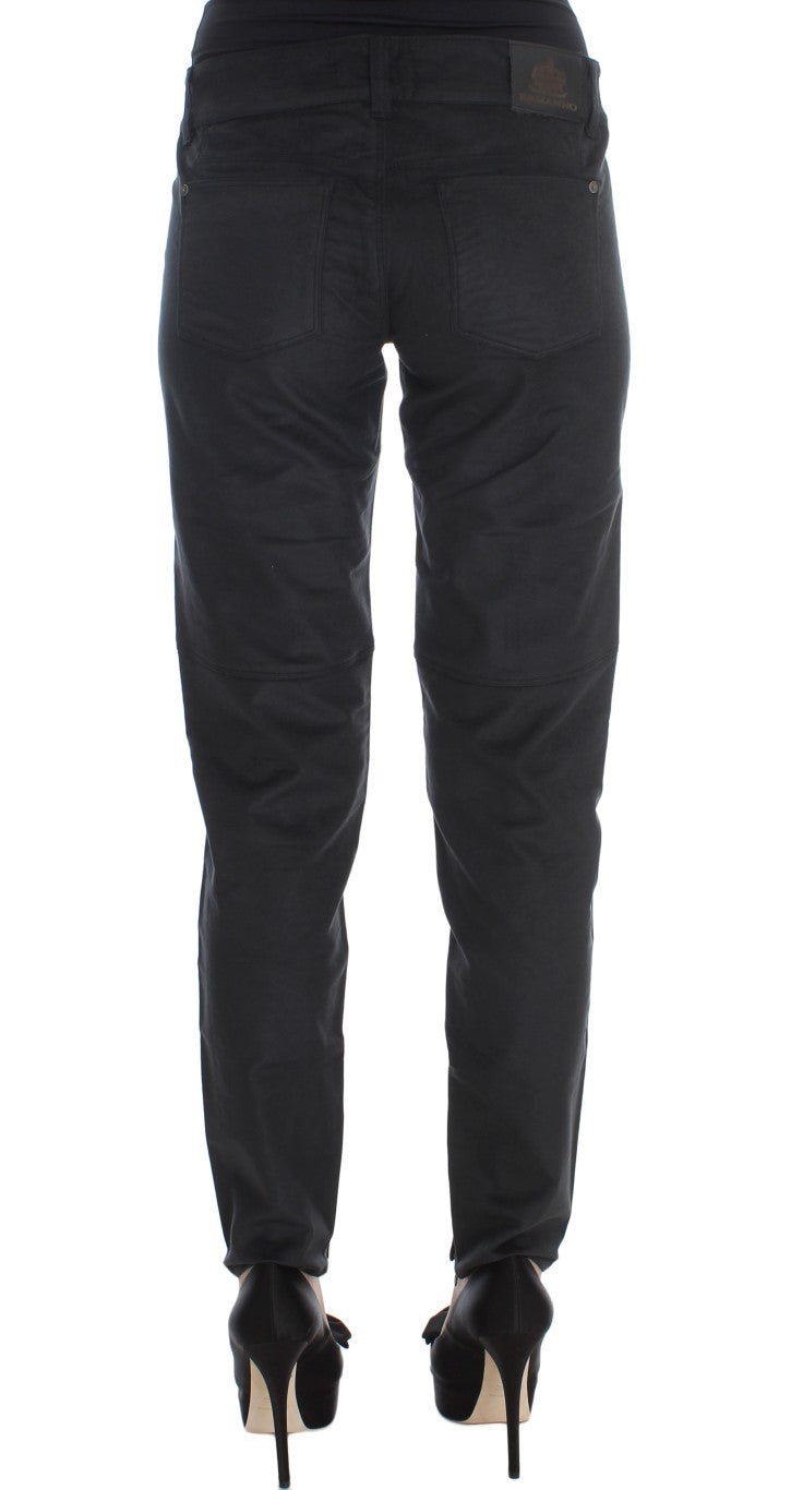 Chic Black Regular Fit Trousers - ventzia