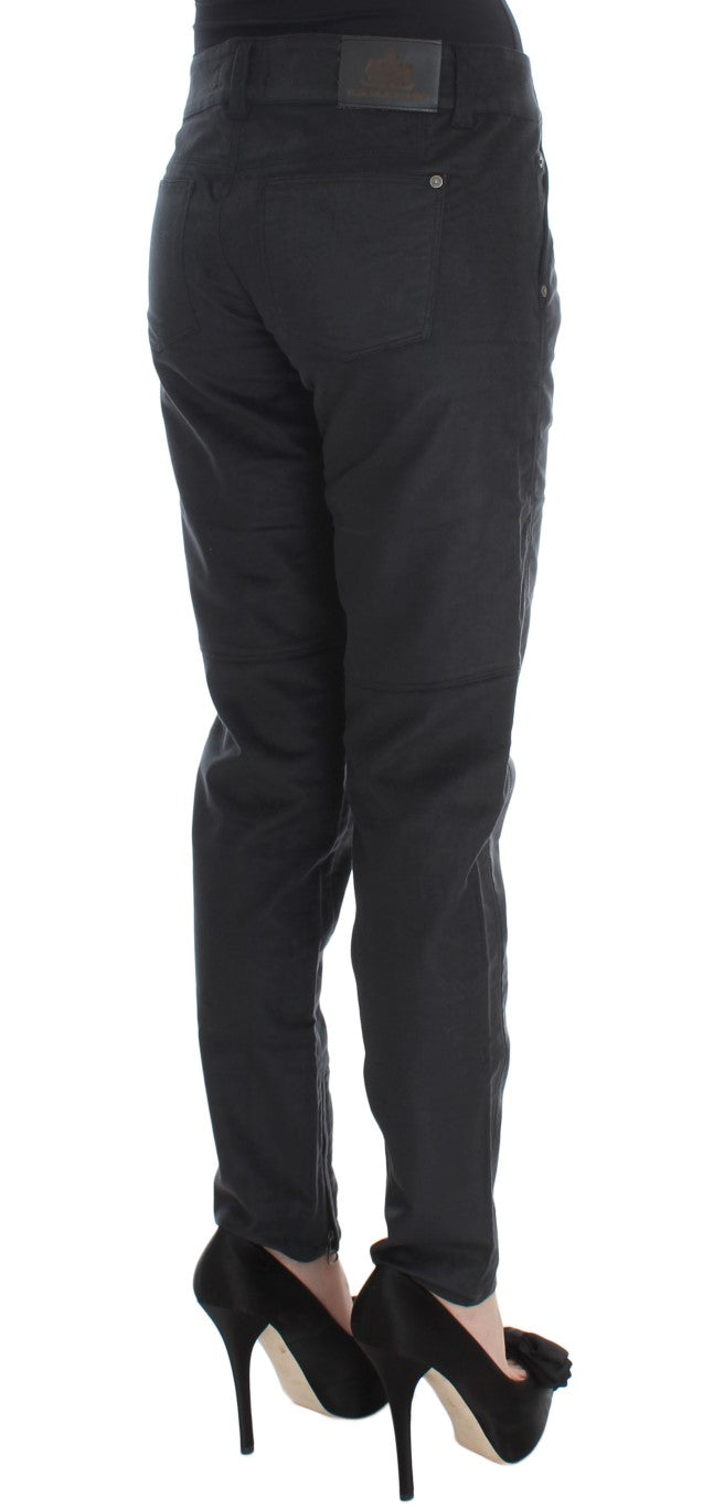 Chic Black Regular Fit Trousers - ventzia