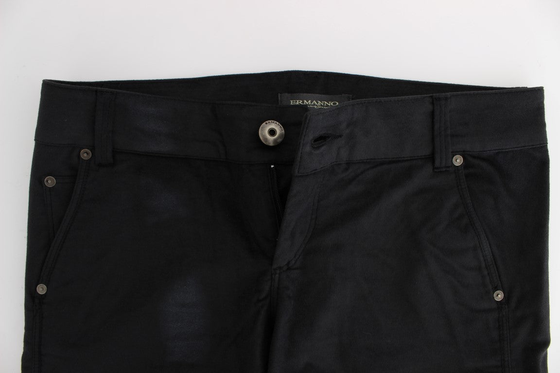 Chic Black Regular Fit Trousers - ventzia