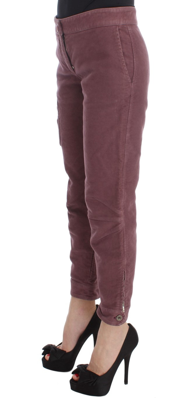 Chic Bordeaux Capri Cropped Cargo Pants - ventzia