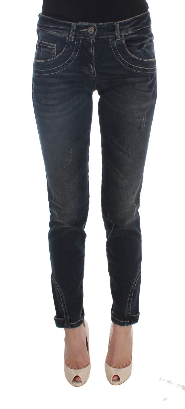 Chic Blue Slim Fit Italian Jeans - ventzia