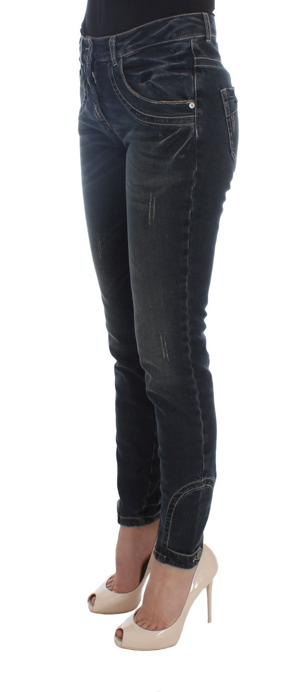 Chic Blue Slim Fit Italian Jeans - ventzia